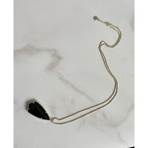 Kendra Scott Shaylee silver Gold Tone 30” Rope Necklace Black Arrow 1.5” Penda